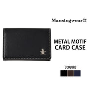 Munsingwear マンシングウェア メタルモチーフ 名刺入れ メンズ カードケース 本革 プレゼント MU-140016