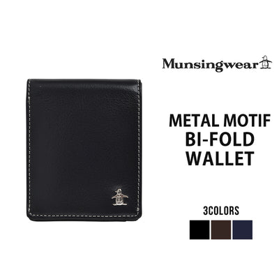 Munsingwear マンシングウェア メタルモチーフ 二つ折り財布 メンズ 財布 本革 プレゼント MU-155016