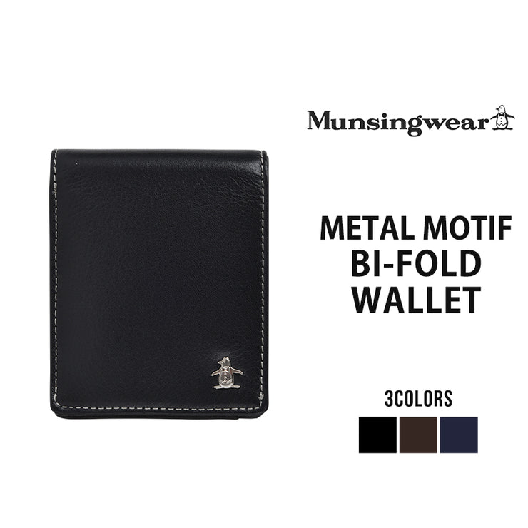 Munsingwear マンシングウェア メタルモチーフ 二つ折り財布 メンズ 財布 本革 プレゼント MU-155016