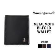 Munsingwear マンシングウェア メタルモチーフ 二つ折り財布 大容量 メンズ 財布 本革 プレゼント MU-160026