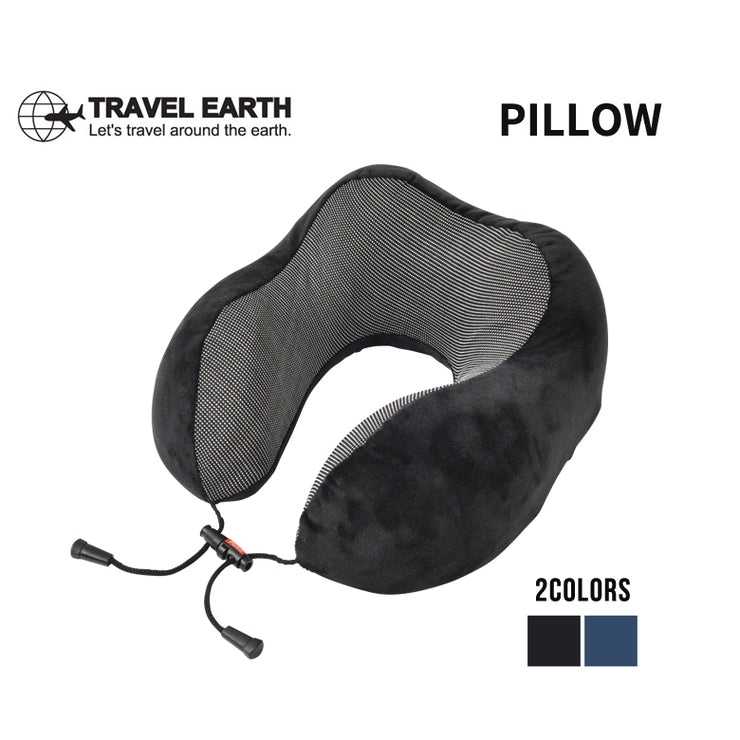 トラベルアース TRAVEL EARTH 低反発ピロー ネックピロー トラベルピロー 飛行機 トラベルグッズ 海外旅行グッズ 首枕 旅行用品 トラベル用品 枕 TE-089